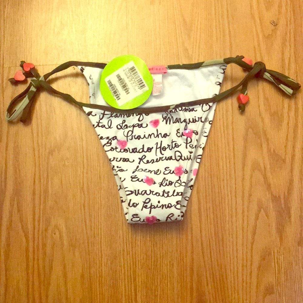 Graffiti/camo accent swimsuit bottoms